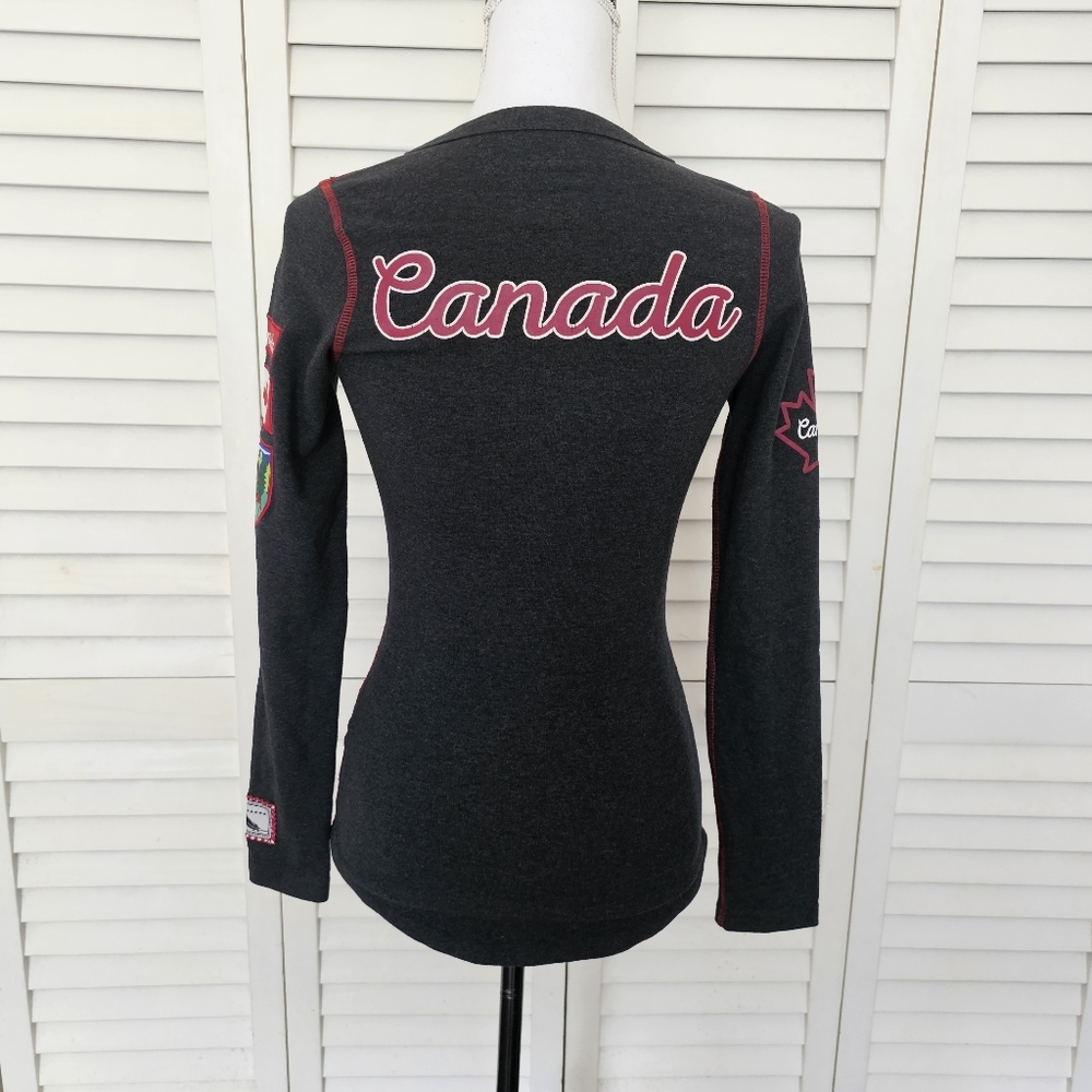 Vintage Collection Brand Canada Top Size XS Charcoal Gray Long Sleeve Pullover - Picture 10 of 14